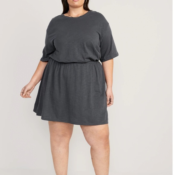 NWT OLD NAVY Waist-Defined Slub-Knit Mini Dress Color: Panther - Picture 7 of 10